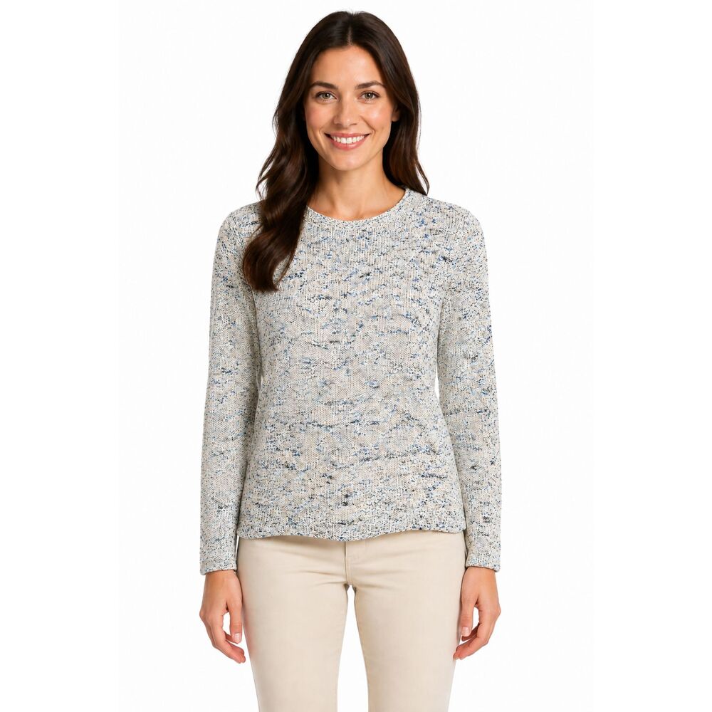 Loft Sweater Shimmer Boucle Blue Mock Neck Size Small NWOT